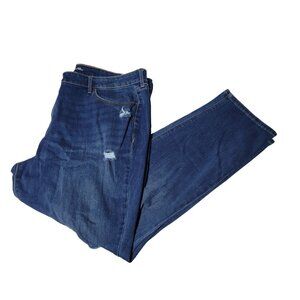 Old Navy Power Slim Straight Jeans Womens Size 42 High Rise Medium Wash Denim